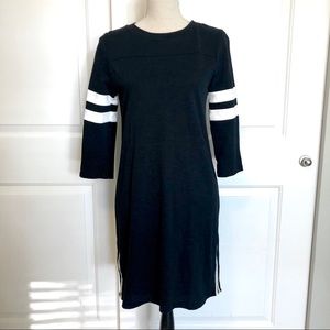 J. Crew Varsity Dress in Black & Cream
